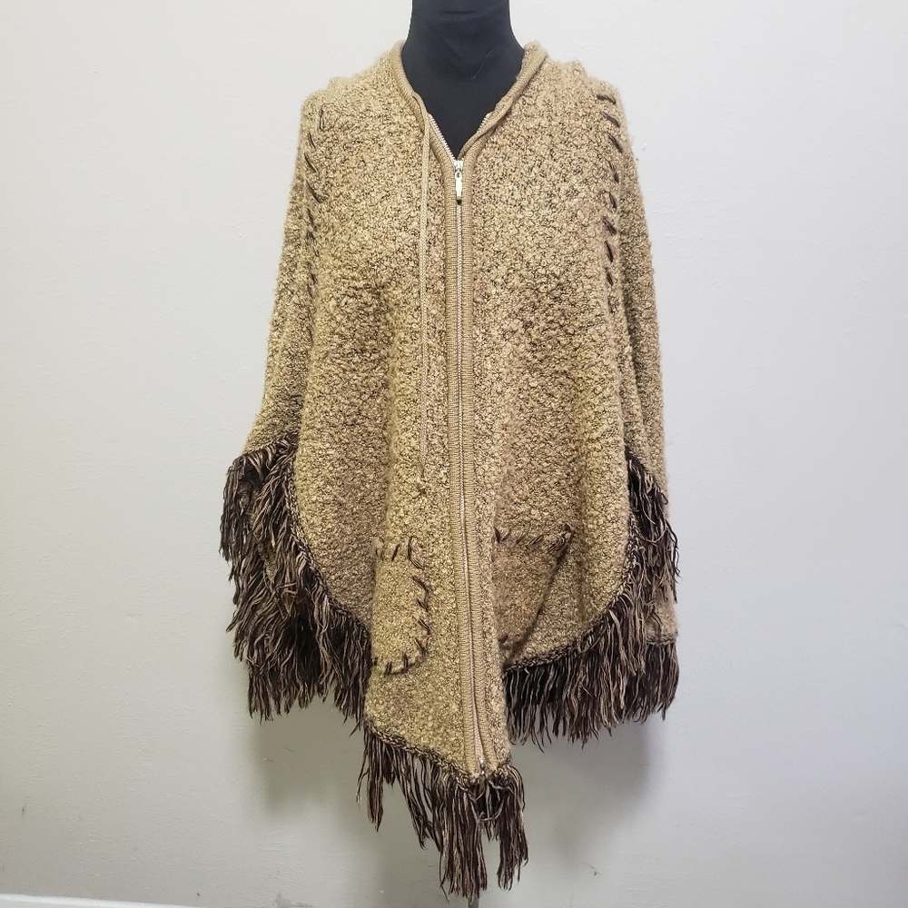 FM Bohemian Hooded Tribal Zip Sweater Outerwear Jacket Coat